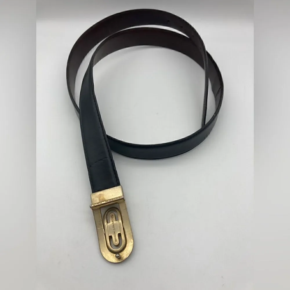 Geoffrey Beene Leather Brown/Black Men’s Belt Size 44-110 Made in Italy